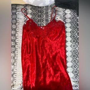 Erika Taylor lace red lingerie dress